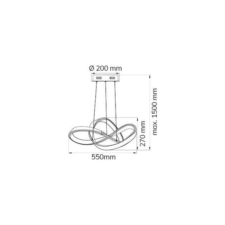 Wofi 6134.01.15.7000 - Candelabru LED reglabil pe cablu INDIGO LED/44W/230V