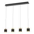 Wofi 7003-404 - Lustră LED dimabilă pe cablu TOULOUSE 4xLED/8,5W/230V negru/auriu