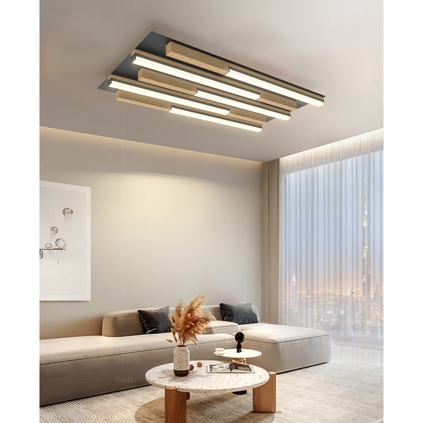 Wofi 9031-506S - Plafonier LED dimabil PALERMO LED/34W/230V lemn de cauciuc