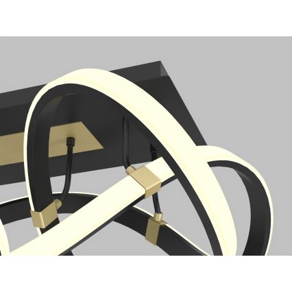 Wofi 9134-204 - Lustra LED cu montaj pe suprafață, reglabilă INDIGO LED/64W/230V negru/auriu