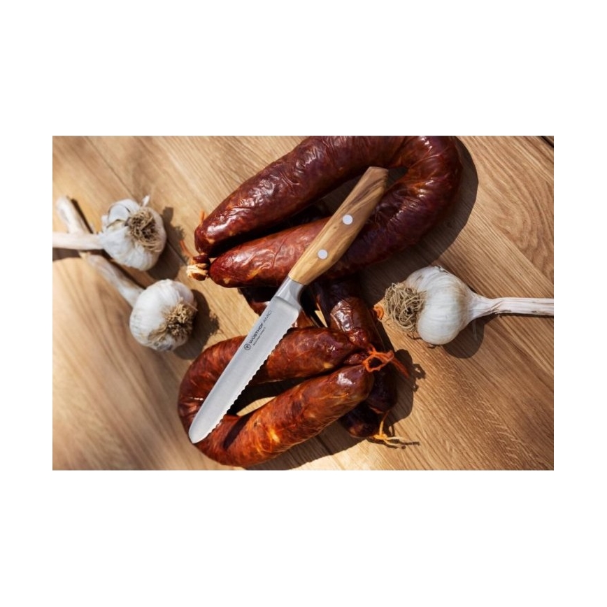 Wüsthof - Cuțit de bucătărie pentru pâine AMICI 14 cm, mâner din lemn de măslin