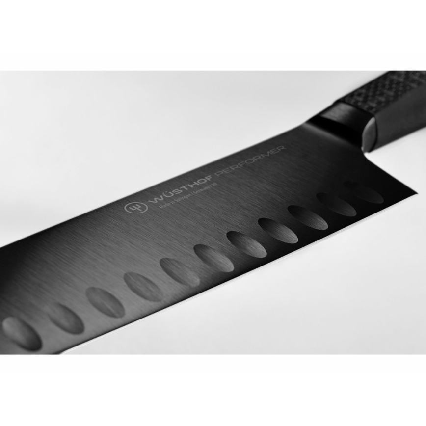 Wüsthof - Cuțit de bucătărie santoku PERFORMER 17 cm negru