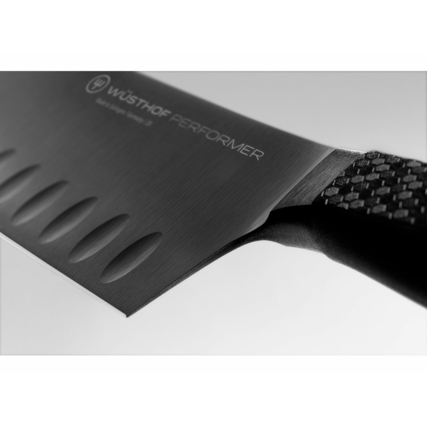 Wüsthof - Cuțit de bucătărie santoku PERFORMER 17 cm negru