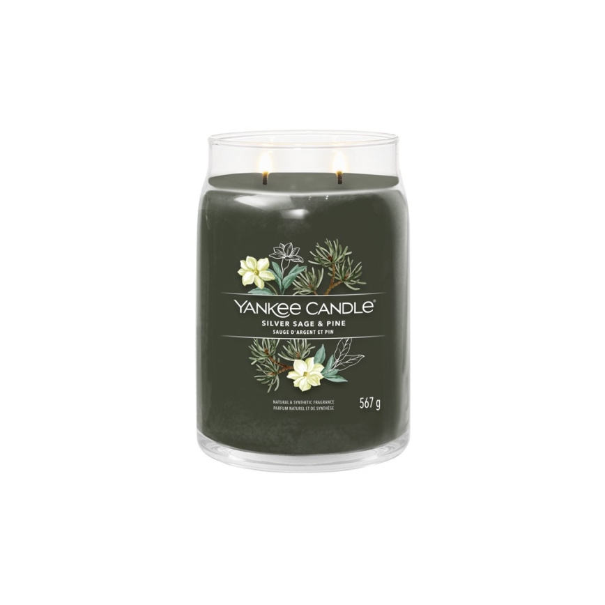 Yankee Candle - Lumânare parfumată SILVER SAGE & PINE mare 567g 60-90 ore