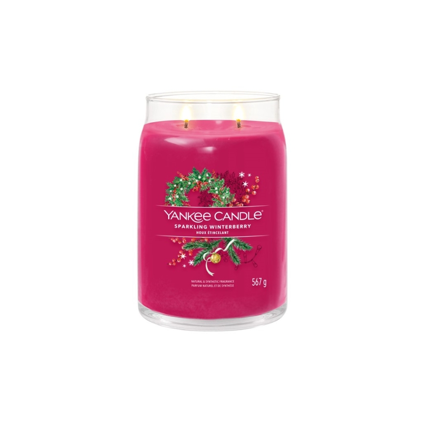 Yankee Candle - Lumânare parfumată SPARKLING WINTERBERRY mare 567g 60-90 ore.
