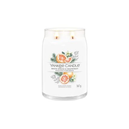 Yankee Candle - Lumânare parfumată WHITE SPRUCE & GRAPEFRUIT mare 567g 60-90 ore.