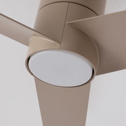 ZEVENTI - Ventilator de tavan LED BARROSA, 18W/230V, 3000/4000/6000K, Wi‑Fi Tuya, bej + telecomandă