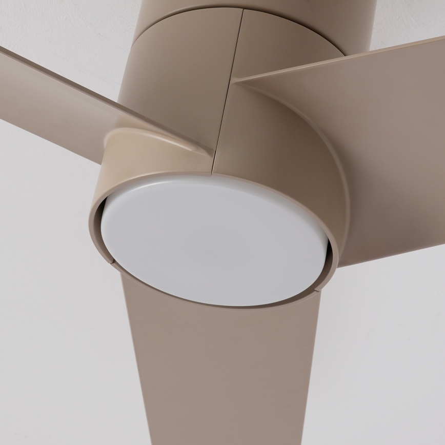 ZEVENTI - Ventilator de tavan LED BARROSA, 18W/230V, 3000/4000/6000K, Wi‑Fi Tuya, bej + telecomandă
