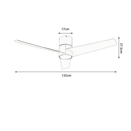 ZEVENTI - Ventilator de tavan LED BARROSA, 18W/230V, 3000/4000/6000K, Wi‑Fi Tuya, bej + telecomandă