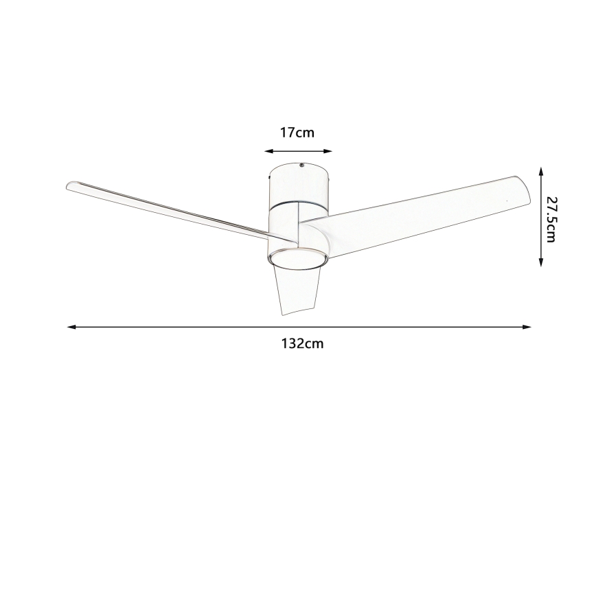 ZEVENTI - Ventilator de tavan LED BARROSA, 18W/230V, 3000/4000/6000K, Wi‑Fi Tuya, bej + telecomandă