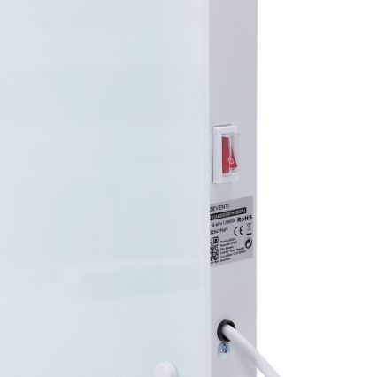 ZEVENTI - Încălzitor electric/convector inteligent montat pe perete cu afișaj LCD 1000/2000W/230V Wi-Fi alb