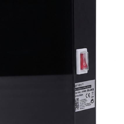 ZEVENTI - Încălzitor/convector electric inteligent de perete cu afișaj LCD 1000/2000W/230V Wi-Fi negru