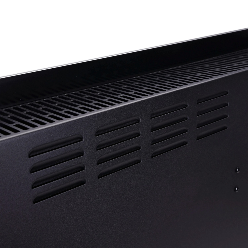 ZEVENTI - Încălzitor/convector electric inteligent de perete cu afișaj LCD 1000/2000W/230V Wi-Fi negru
