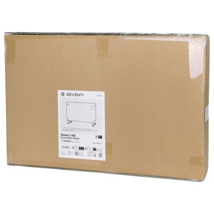 ZEVENTI - Încălzitor/convector electric inteligent de perete cu afișaj LCD 1000/2000W/230V Wi-Fi negru