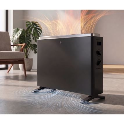 ZEVENTI - Încălzitor/convector electric 800/1200/2000W/230V negru