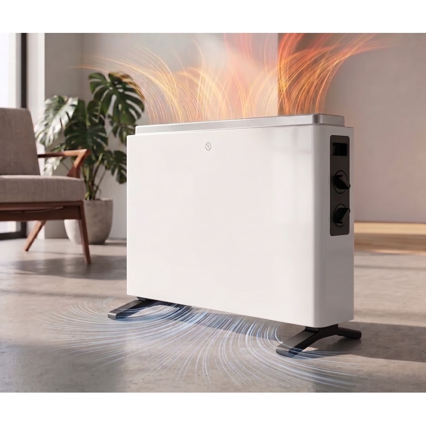 ZEVENTI - Încălzitor electric/convector 800/1200/2000W/230V alb