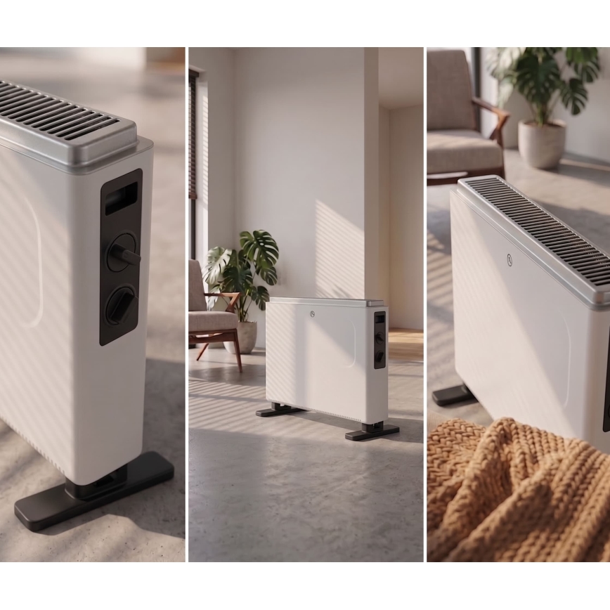 ZEVENTI - Încălzitor electric/convector 800/1200/2000W/230V alb
