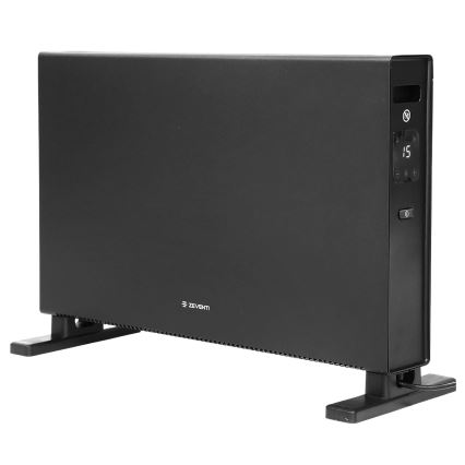 ZEVENTI - Încălzitor electric/convector cu afișaj LCD 1250/2000W/230V negru + telecomandă