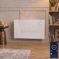 ZEVENTI - Încălzitor electric/convector inteligent montat pe perete cu afișaj LCD 1000/2000W/230V Wi-Fi alb