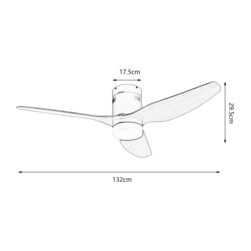 ZEVENTI - Ventilator de tavan PADUA cu LED/18W/230V 3000/4000/6000K Wi-Fi Tuya alb/maro + telecomandă