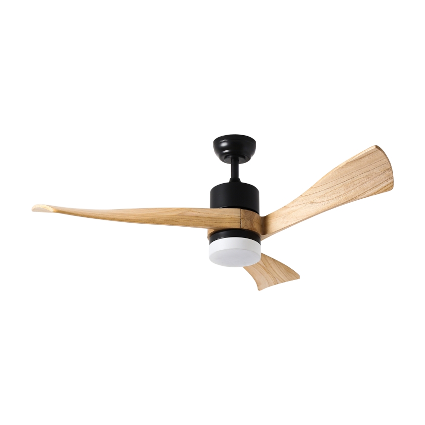 ZEVENTI - Ventilator de tavan NATURITO LED/18W/230V 3000/4000/6000K Wi-Fi Tuya negru/stejar + telecomandă