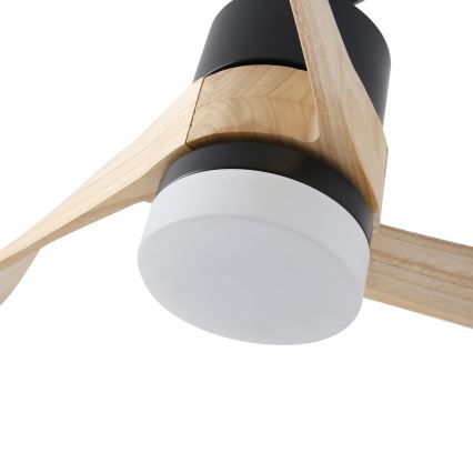 ZEVENTI - Ventilator de tavan NATURITO LED/18W/230V 3000/4000/6000K Wi-Fi Tuya negru/stejar + telecomandă