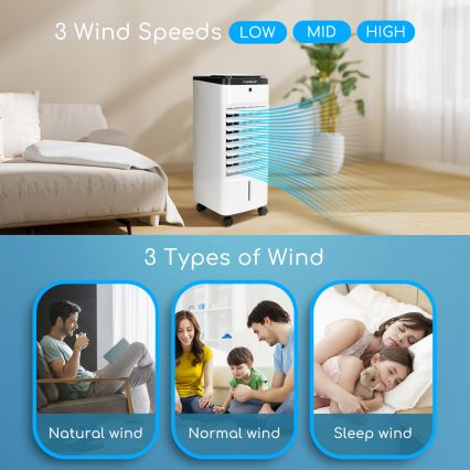 ZEVENTI - Răcitor de aer ARCTIC 60W/230V, negru/alb