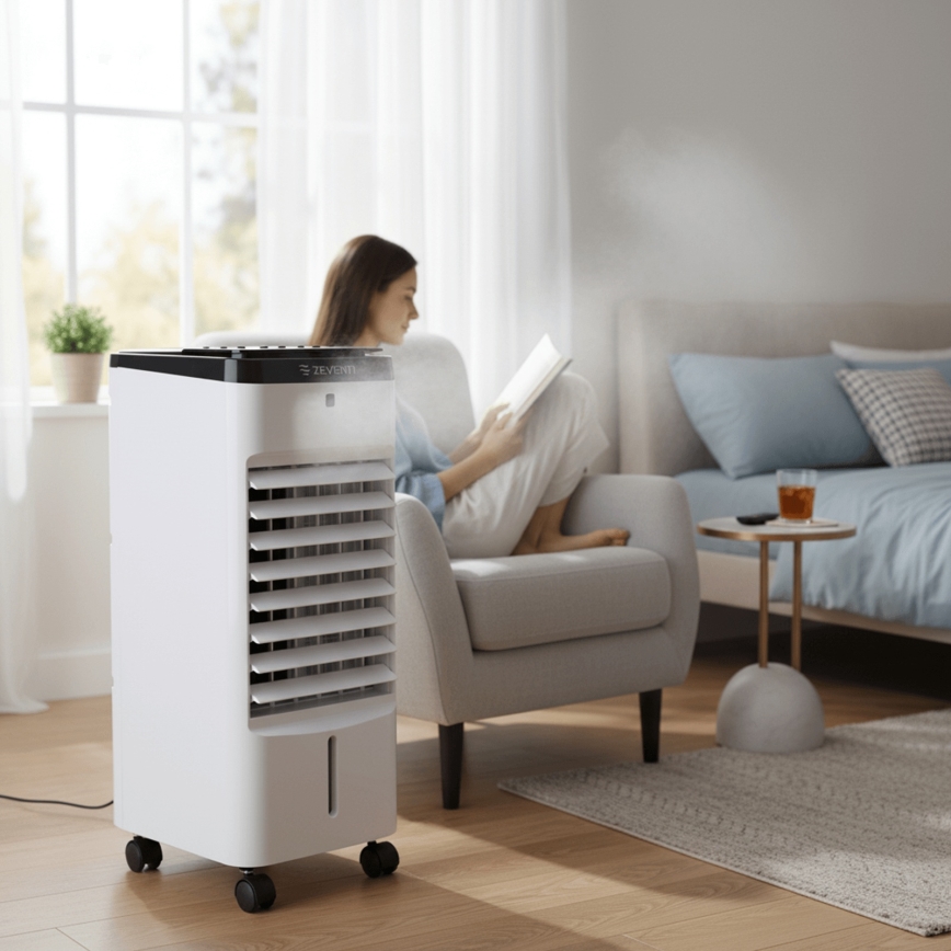 ZEVENTI - Răcitor de aer ARCTIC 60W/230V negru/alb + telecomandă