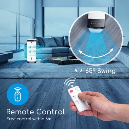 ZEVENTI - Răcitor de aer ARCTIC 60W/230V negru/alb + telecomandă