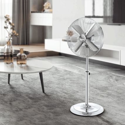 ZEVENTI - Ventilator cu stativ FLOW 50W/230V, 125 cm, crom lucios
