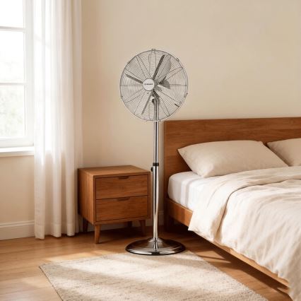 ZEVENTI - Ventilator cu stativ FLOW 50W/230V, 125 cm, crom lucios
