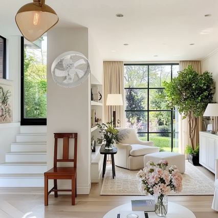 ZEVENTI - Ventilator de perete FANNY 50W/230V, diametru 45 cm, crom mat + telecomandă