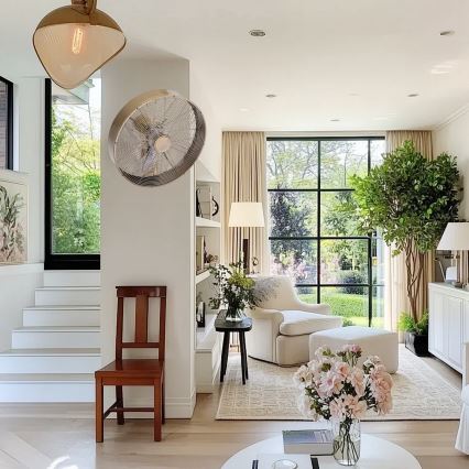 ZEVENTI - Ventilator de perete FANNY 50W/230V Ø 45 cm bronz + telecomandă