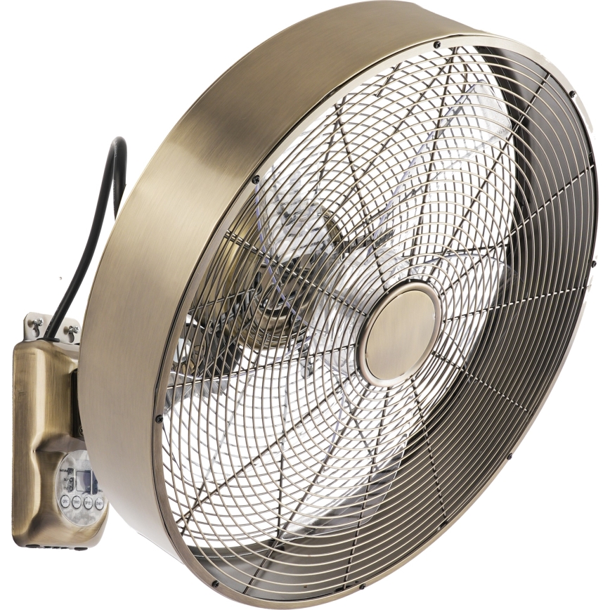 ZEVENTI - Ventilator de perete FANNY 50W/230V Ø 45 cm bronz + telecomandă