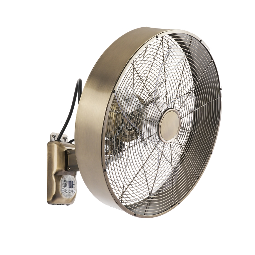ZEVENTI - Ventilator de perete FANNY 50W/230V Ø 45 cm bronz + telecomandă