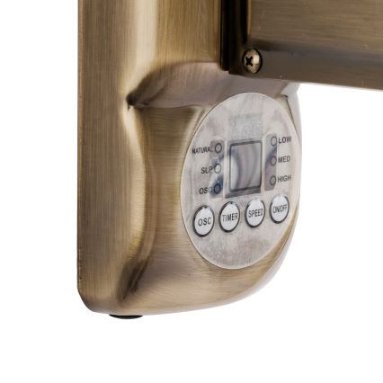 ZEVENTI - Ventilator de perete FANNY 50W/230V Ø 45 cm bronz + telecomandă