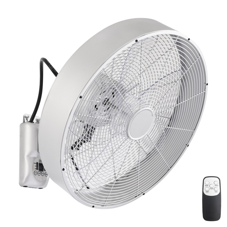 ZEVENTI - Ventilator de perete FANNY 50W/230V, diametru 45 cm, crom mat + telecomandă