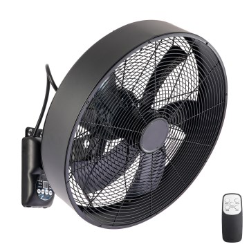 ZEVENTI - Ventilator de perete FANNY 50W/230V negru + telecomandă