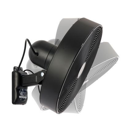 ZEVENTI - Ventilator de perete FANNY, 50 W / 230 V, diametru 45 cm, negru, cu telecomandă
