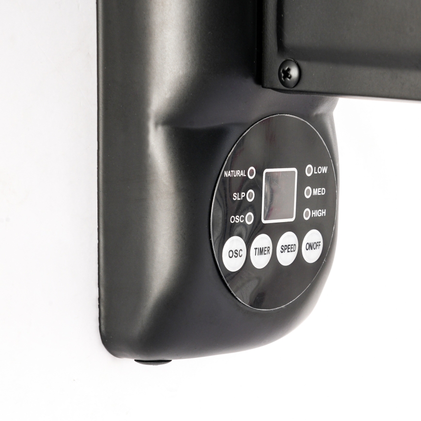 ZEVENTI - Ventilator de perete FANNY, 50 W / 230 V, diametru 45 cm, negru, cu telecomandă