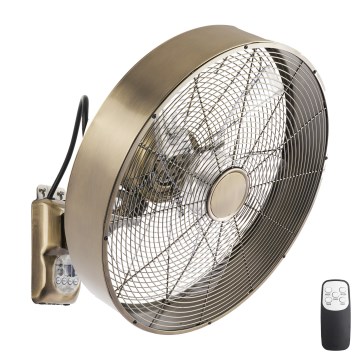 ZEVENTI - Ventilator de perete FANNY 50W/230V Ø 45 cm bronz + telecomandă
