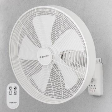 ZEVENTI - Ventilator de perete FREEZE 50W/230V, diametru 45 cm, alb, cu telecomandă