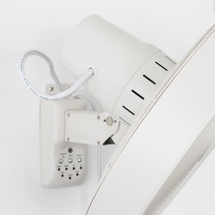 ZEVENTI - Ventilator de perete FREEZE 50W/230V, diametru 45 cm, alb, cu telecomandă
