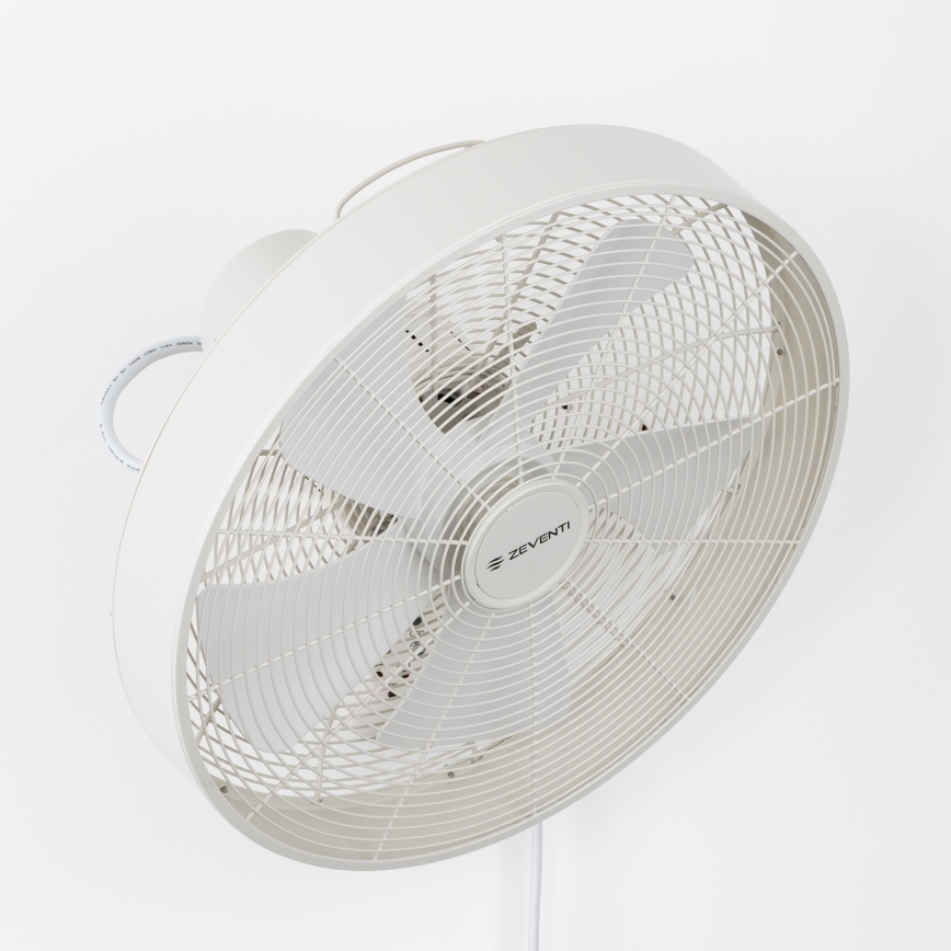 ZEVENTI - Ventilator de perete FREEZE 50W/230V, diametru 45 cm, alb, cu telecomandă