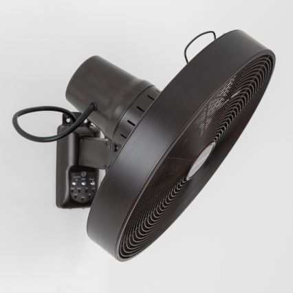 ZEVENTI - Ventilator de perete FREEZE 50W/230V Ø 45 cm negru/maro + telecomandă
