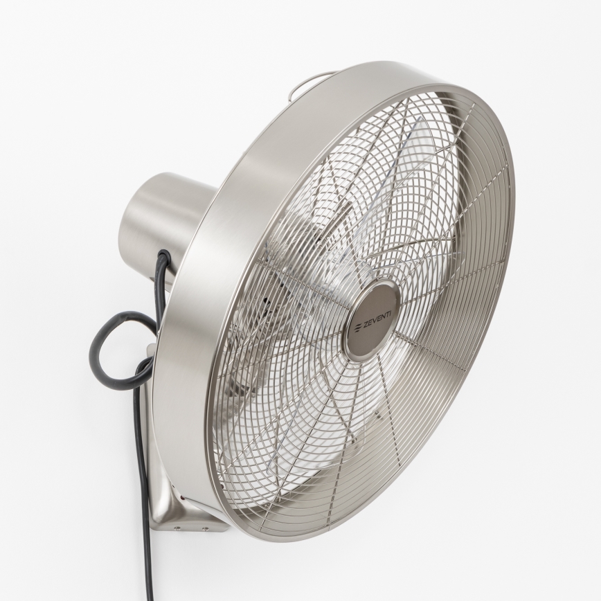 ZEVENTI - Ventilator de perete FREEZE 50W/230V Ø 45 cm crom mat + telecomandă