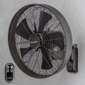 ZEVENTI - Ventilator de perete FREEZE 50W/230V Ø 45 cm negru/maro + telecomandă