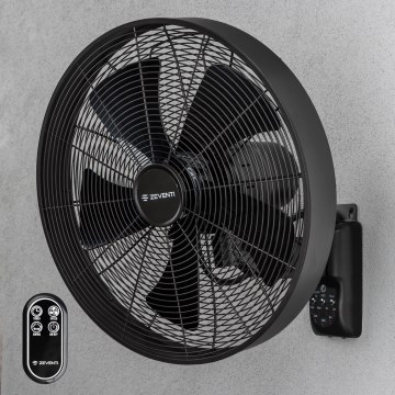 ZEVENTI - Ventilator de perete FREEZE 50W/230V Ø 45 cm negru + telecomandă