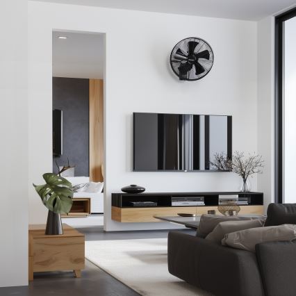 ZEVENTI - Ventilator de perete FREEZE 50W/230V Ø 45 cm negru + telecomandă