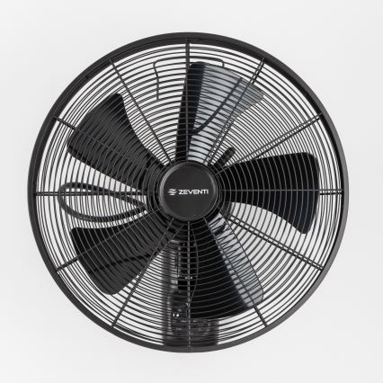 ZEVENTI - Ventilator de perete FREEZE 50W/230V Ø 45 cm negru + telecomandă